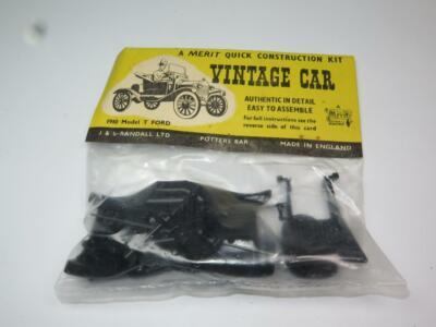 SEHR SELTENER Vintage Merit Modellauto Bausatz 1910 Model T Ford J&L Randall in Tasche 50er Jahre