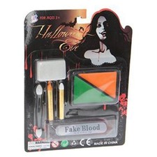 Halloween Fancy Dress Make up Fake Blood Kit - Orange-Green