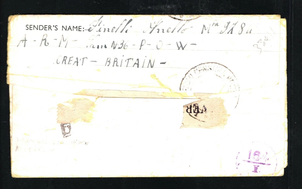 GB Cover ITALY WW2 POW MAIL *HARTWELL DOG TRACK* Aylesbury Bucks POW Camp MA809 - Image 2 of 4