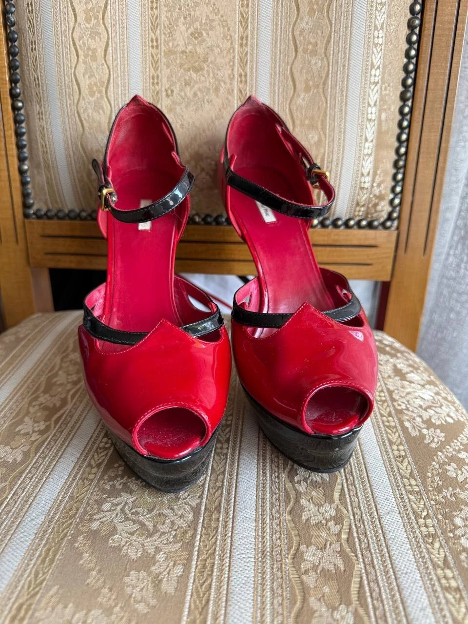MIU MIU MADE IN ITALY CON SCATOLA ROSSO VERNICE TACCO DECOLTE DONNA TAGLIA EU 38