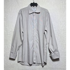 Charles Tyrwhitt Men's Non Iron Slim Fit Dress Shirt Grey Micro Stripe 17/35