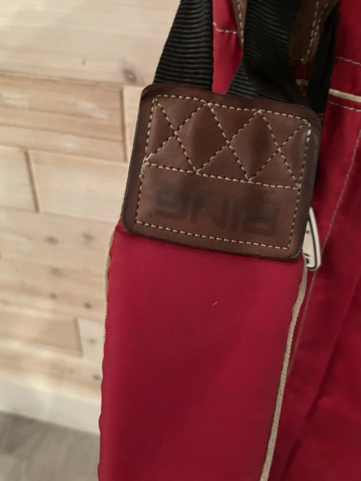 Vintage Ping KARSTEN Classic Lightweight Hoofer Pencil Bag No Stand Red 4 Way - Image 4 of 4