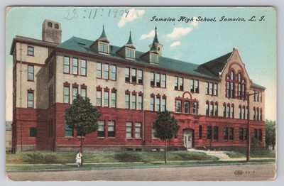 Jamaica Long Island New York Postcard Jamaica High School Queens c. 1907