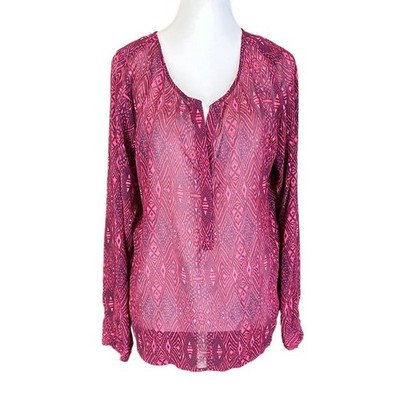 American Eagle Semi Sheer Blouse Top Size Large