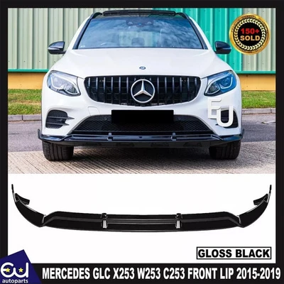 EU AUTO PARTS LTD FOR MERCEDES GLC X253 W253 C253 FRONT SPLITTER LIP B STYLE GLOSS BLACK 2015-19