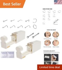 Nose Piercing Kit, 2 Pack Disposable Self Nose Piercing Gun with 10 Pcs Nose ...
