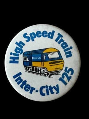 Vintage Button Badge - High Speed Trains Inter-City 125
