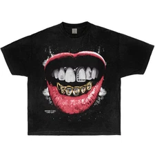 Neniom Grillz Vintage Boxy Shirt Streetwear Graphic Tee Y2K