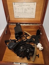1973 Brass C. Plath Hamburg Sextant In Wood Case  