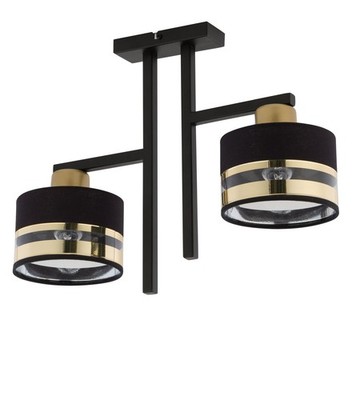 Deckenleuchte Schlafzimmer blendarm Schwarz Gold E27 gemütliche Wohnzimmer Lampe