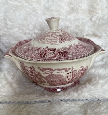 Vtg Arabia Finland Reinhard Richter Covered Casserole Dish 9.75''D Overall Red