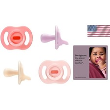Symmetrical Nipple Design Baby Pacifiers - Ultra-Light  Skin-Friendly 4-Pack 