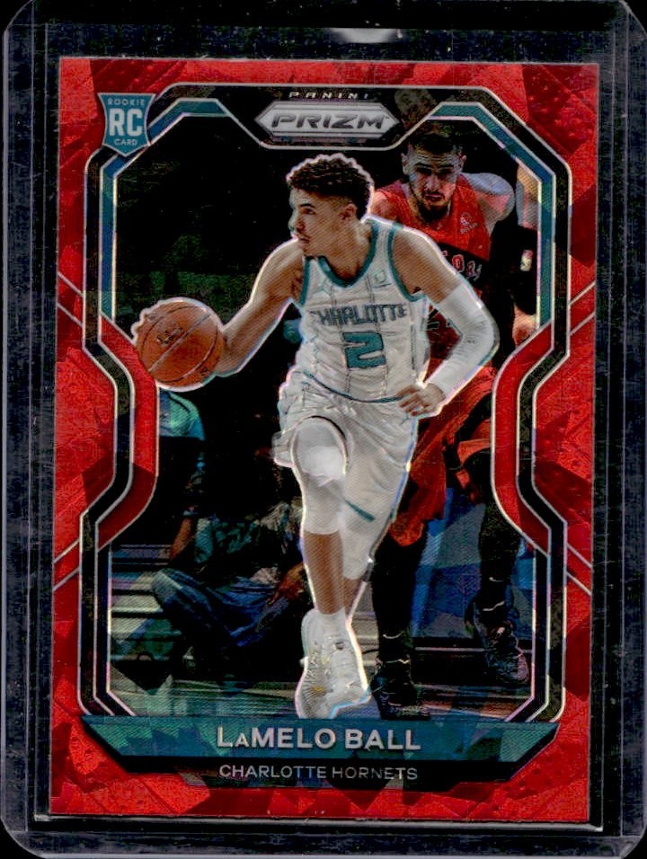 2020-21 Panini Prizm LaMelo Ball Red Ice Prizm Rookie RC #278 Hornets