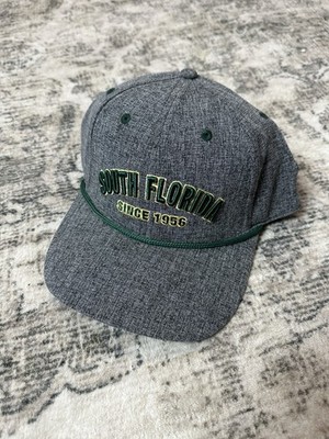 South Florida Bulls Hat Cap Snap Back Mens Gray Green Rope Golf Football USF