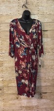 New NWT Adrianna Papell 14 Wrap Dress $160 Abstract Floral 