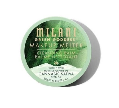 Milani Green Goddess Makeup Melter Balm 1.58oz | Cleansing Balm with Sativa Oil