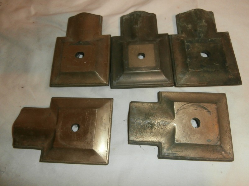 5 Heavy Brass Railing Top End Cap Plates
