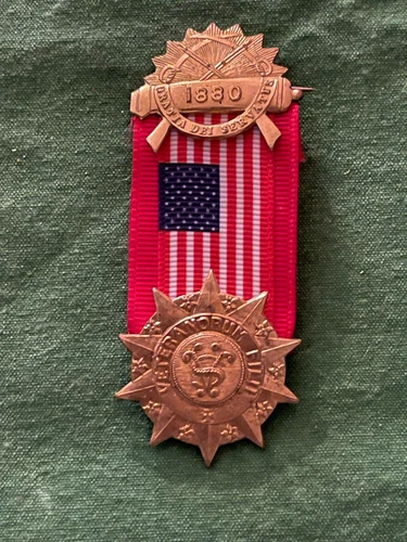 GAR RARE POST SYSTEM OF THE  SONS OF VETERANS DIVISION  OFFICERS  BADGE 1880
