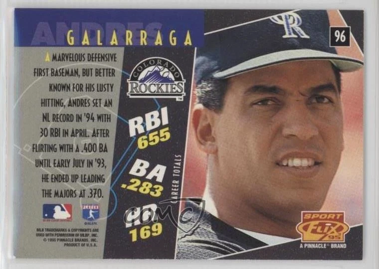 1995 Sportflix Andres Galarraga #96 - Image 2 of 2