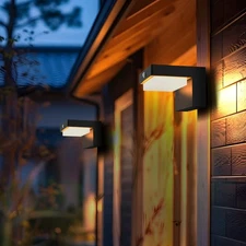 - Square Solar Wall Lights - Solar Powered Wall Lamps - LED Lights - PIR Sens...