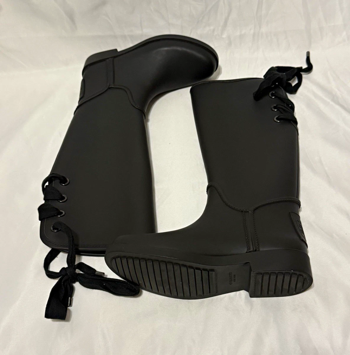 COACH ブラック レインブーツ Coach Black Rubber Boots for Women for sale | eBay