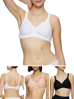 Triumph Modern Soft+Cotton Non-wired Bra Moulded T-Shirt Bra Seamless Lingerie