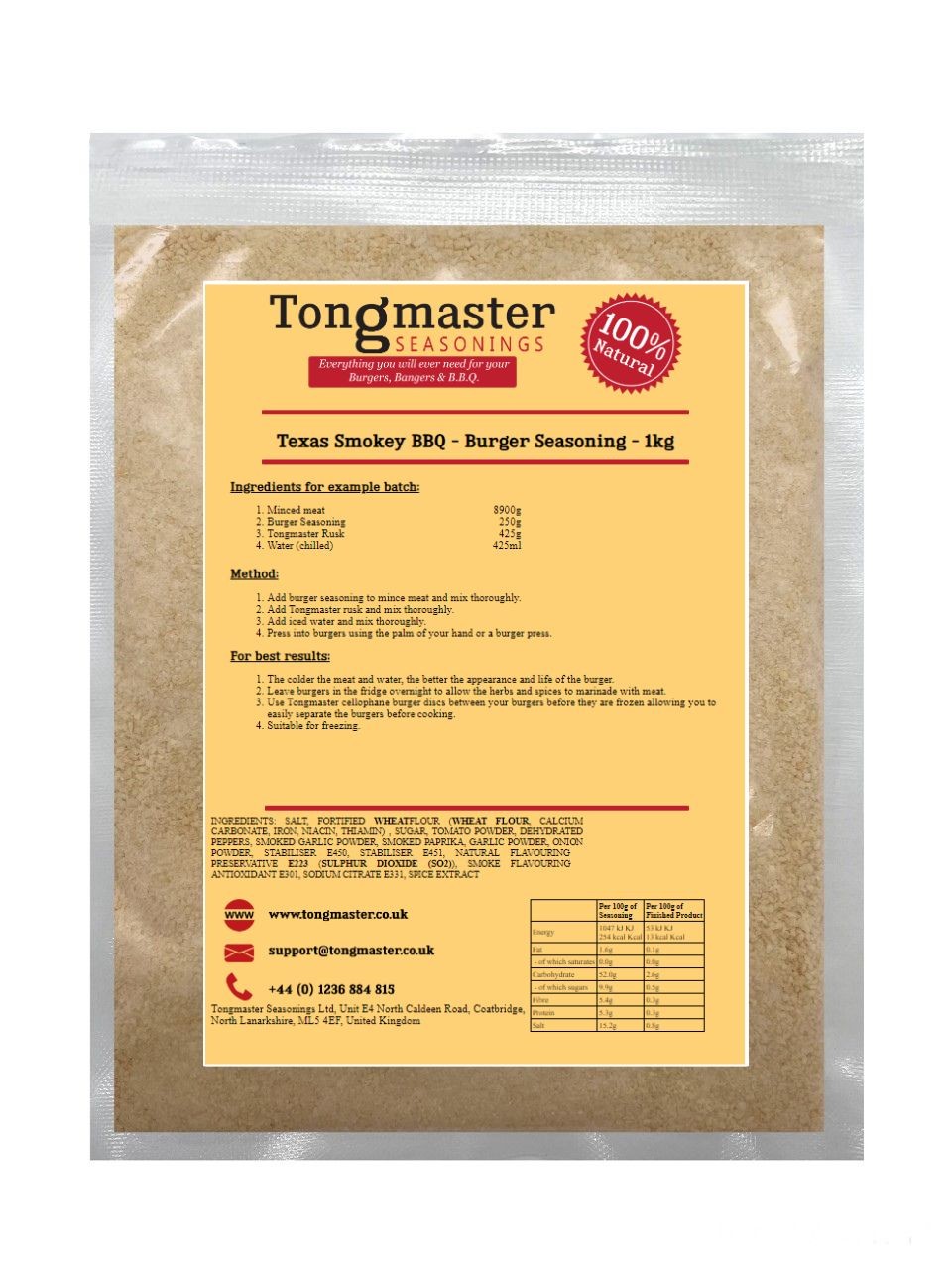 Texas Smokey BBQ - Burger Seasoning - 1kg