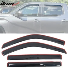 Fits 22-25 Toyota Tundra Crew Cab Acrylic Window Visors In-Channel Deflectors