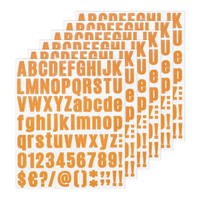 8-BöGen Buchstabensticker, 1 Zoll Vinyl Alphabet-Aufkleber[648 StüCk, Orange]