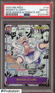 2023 One Piece OP05 Manga Arte Alternativa #119 Monkey D. Rufy PSA 10 GEM MINT