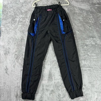 BUKEZY Joggers Women's L Black Festival Pants High Rise Y2K Streetwear Track