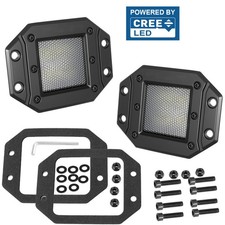 2x 5 60w Flush Mount Cree Led Scene Pods Work Light Bar Driving Reverse Offroad