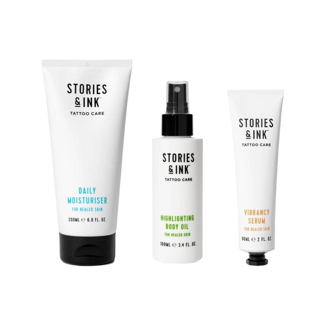 Stories & Ink THE ORIGINALS PACK: Fade-Fighting Tattoo Care, Serum & Moisturizer