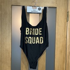 BLACK / GOLD PEP CO BRIDE SQUAD SWIMSUIT NEW SWIMWEAR SIZE 8