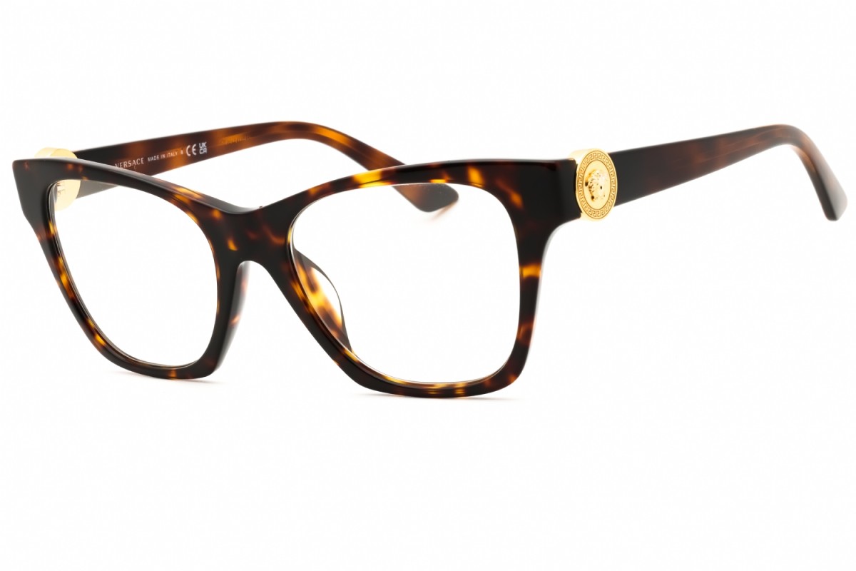 Versace VE3341U 108 Havana 52mm Eyeglasses New Authentic