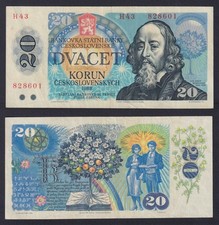 Czechoslovakia Banknote 20 Korun 1988 P.-95b BB+/VF+