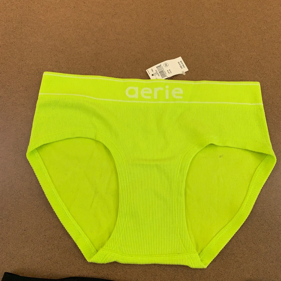 Panty de mujer Aerie talla mediana verde lima boybrief negro tanga en G 2 piezas nuevo con etiquetas Foto 2 de 4