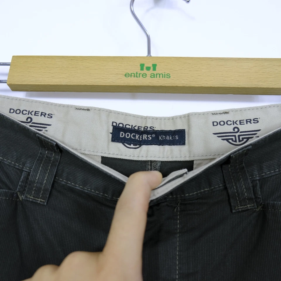 Dockers Pantalone Uomo Taglia W33 L32 Cotone Comodo Casual Moderno Logo Grigio - Imagen 3 de 4