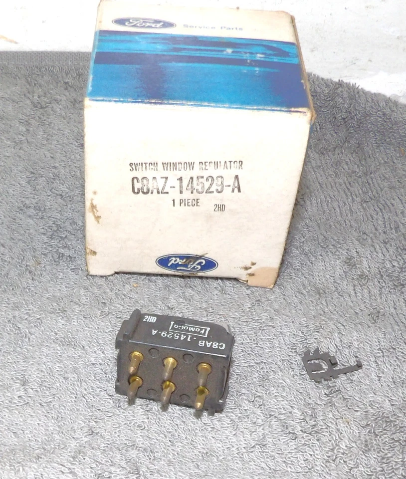 Cougar 1969 1968-71 Torino Cyclone Nuevo de Lote Antiguo Puerta Derecha Cuarto Trasero Interruptor de Ventana Eléctrica Foto 3 de 3