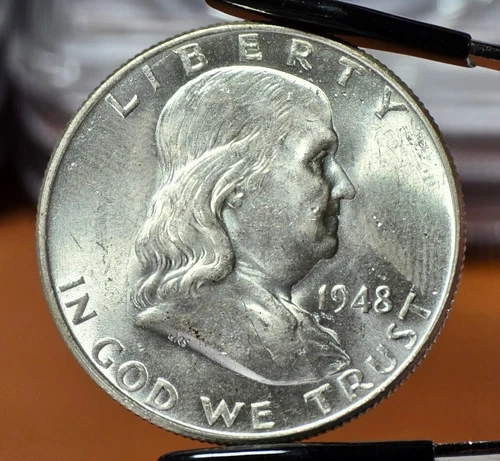 1948 50C Franklin Half Dollar Uncirculated Condition Nice Luster