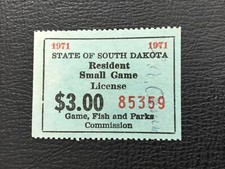 ICOLLECTZONE  US South Dakota 1971 SmallGame Hunting Stamp F/VF used