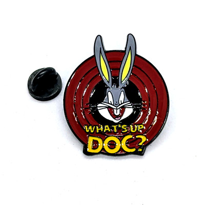 WHAT'S UP DOC PIN Looney Tunes Toons Bugs Bunny Title Screen Gift Enamel Brooch