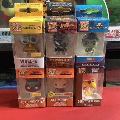 Funko Pop Pocket Keychain Lot Marvel MHA Disney Wall-E Cocoa Puffs Ads ...
