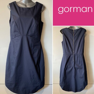 GORMAN Dark Blue Cotton Knee-Length, S/Less Dress, Lined, Pockets 10AUST/6  US | eBay