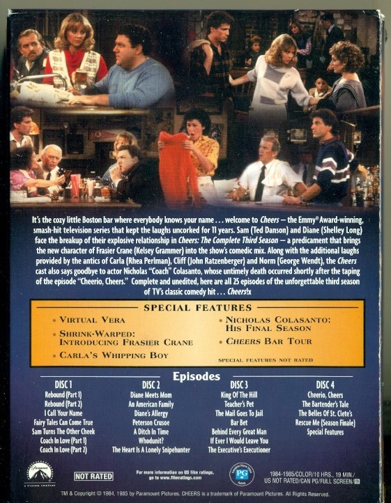 DVD - CHEERS - SEASON 3 - THE COMPLETE THIRD SEASON - 25 EPISODES