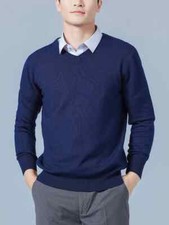 Sweater Men Autumn Winter V-Neck Sweater Jumper Knitted Sweaters