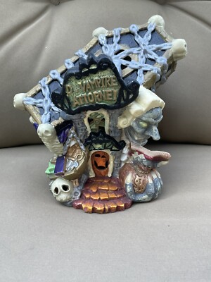 Halloween Village House ''D Vampire Attorney'' Coffin Ceramic 7.5'' x 7''