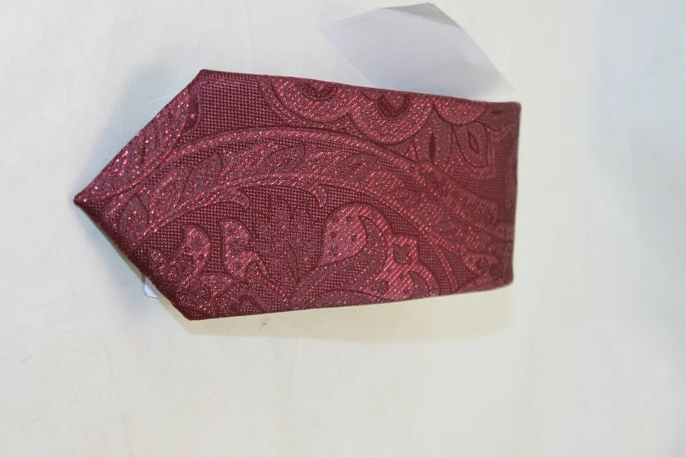 Corbata Saville Row Co para hombre roja morrena cachemira mezcla seda Foto 2 de 4