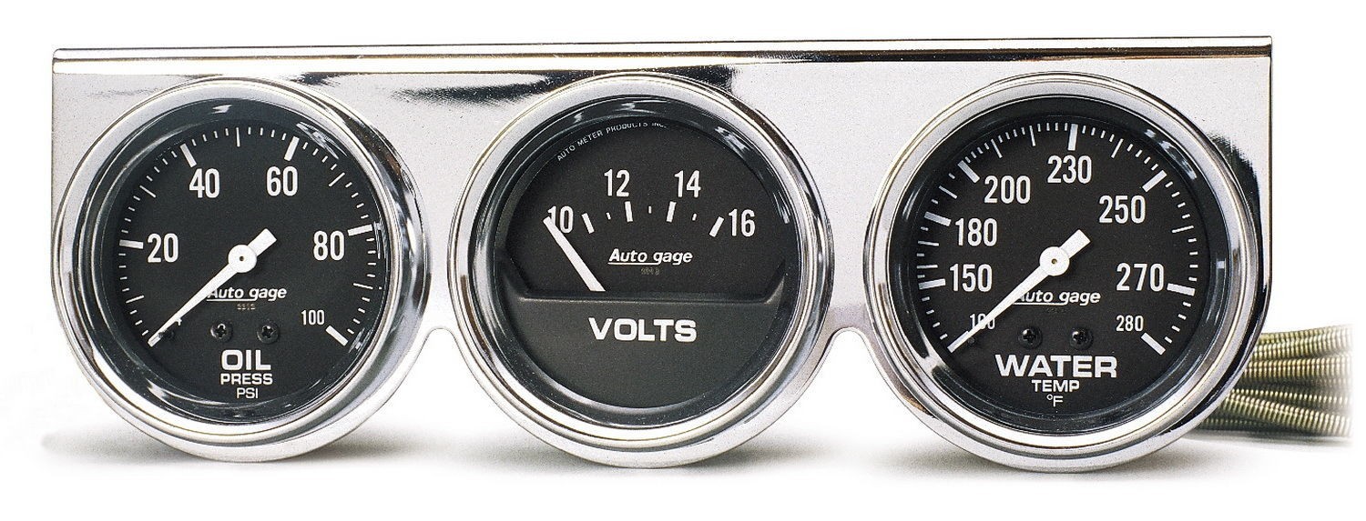 Press/volt /water Temp Chrome Console 2-5/8"