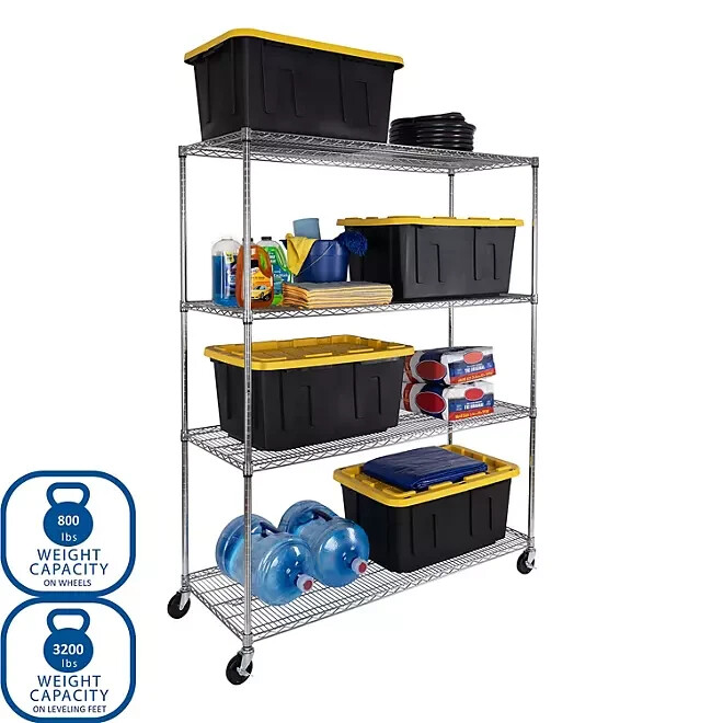 Seville Classics Ultradurable® 5-Tier NSF Steel Shelving, 60" W X 24" D X 72" H